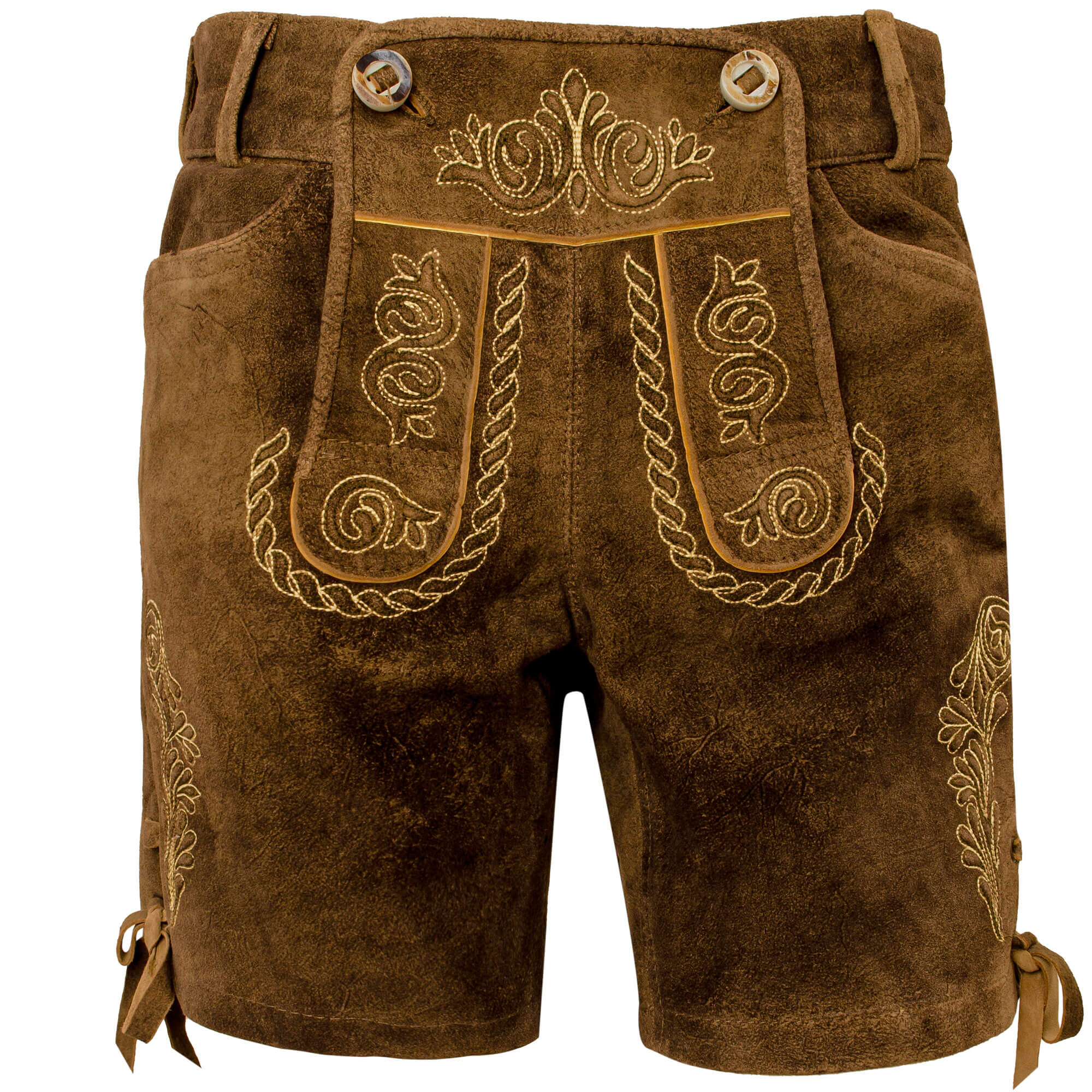 Vorderansicht der Damen Lederhose "Babsi" in der Farbe Goat-Antik-Suede