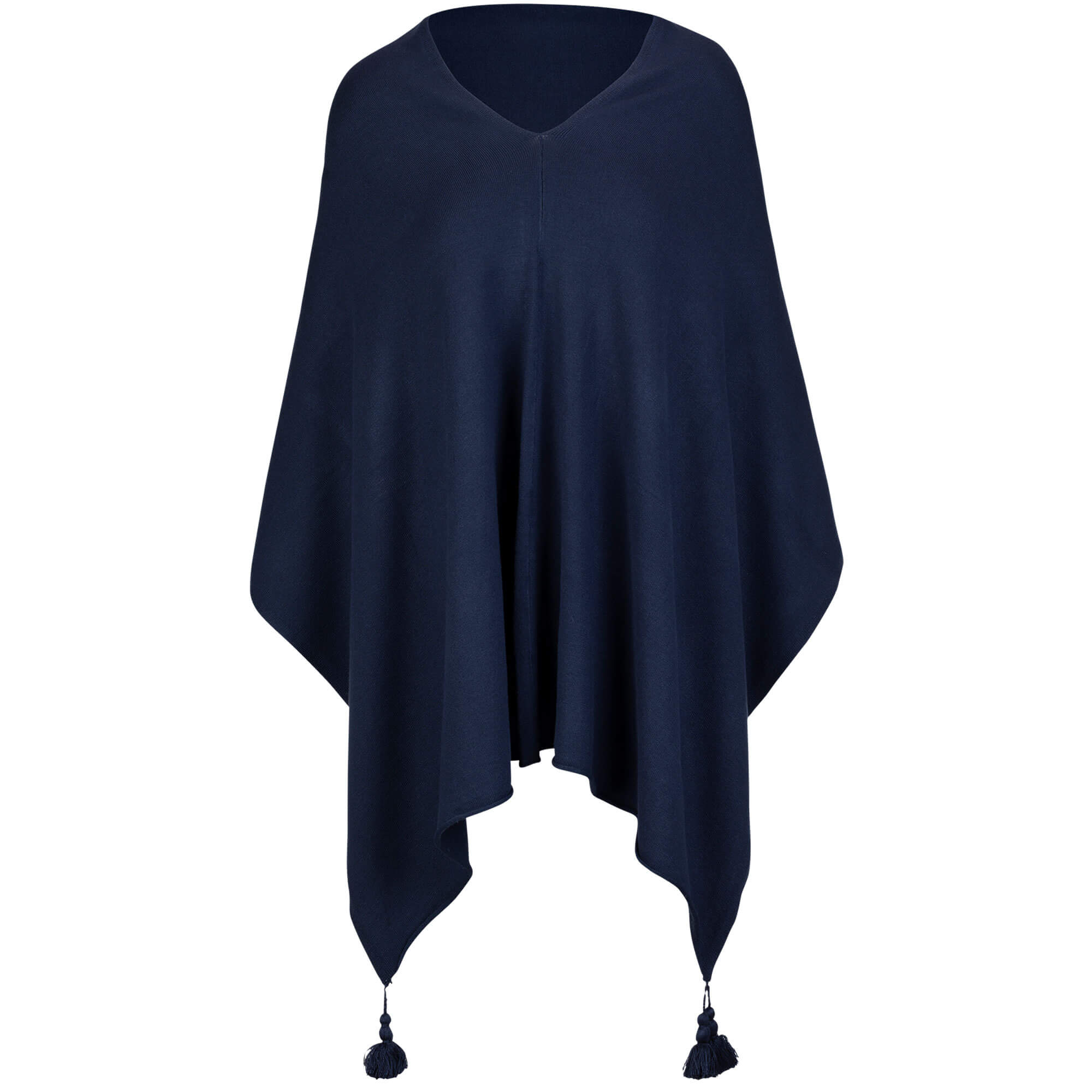 Vorderansicht des Damen Poncho in der Farbe Navy