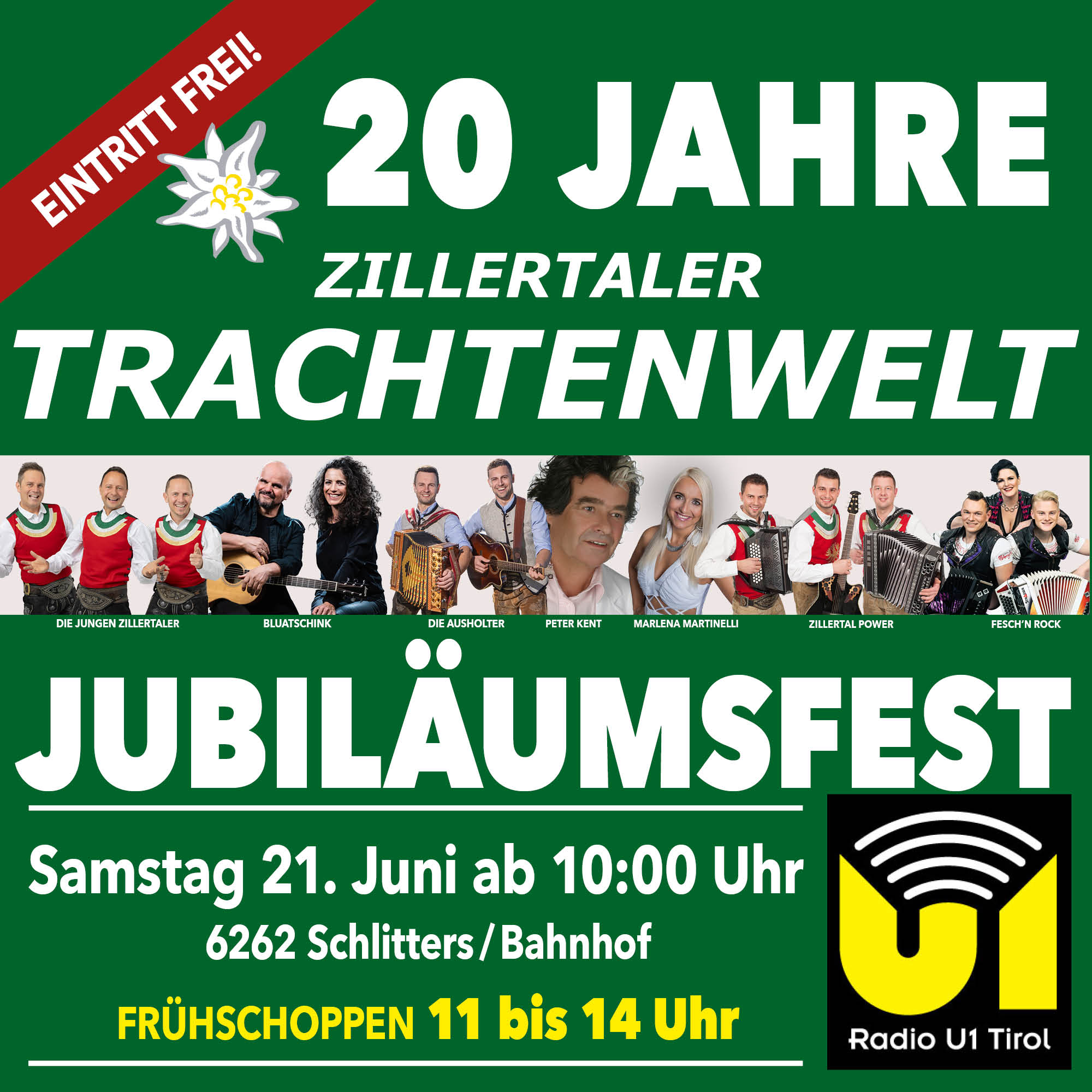 Ankündigung Jubiläumsfest der Zillertaler Trachtenwelt - 20 Jahre - Trachtenmode zu unschlagbaren Preisen!