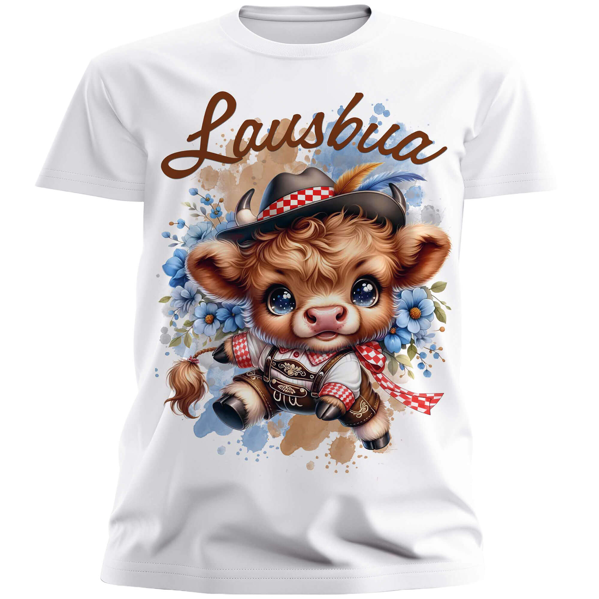 Vorderansicht Kinder T-Shirt "Lausbua" in Weiß