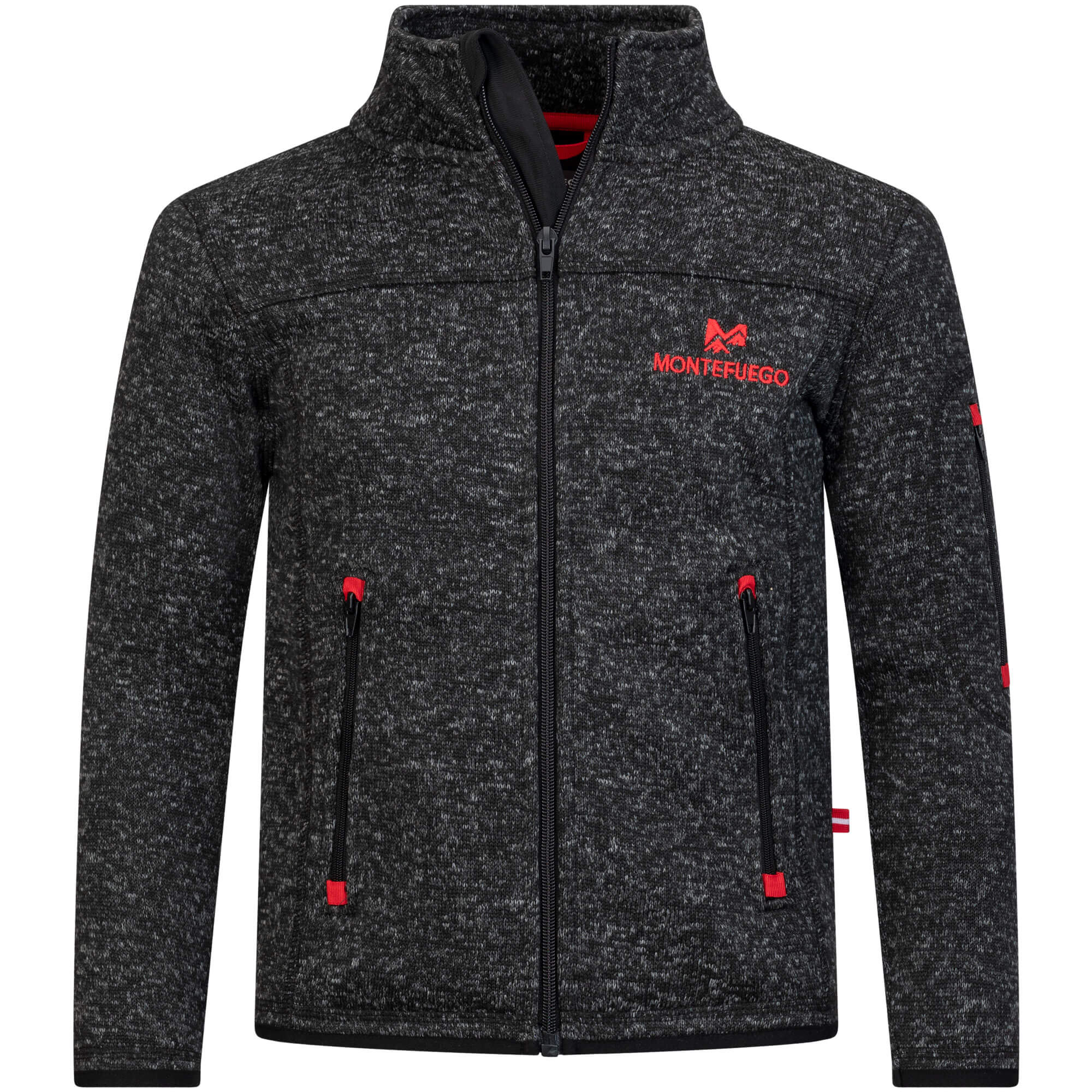 Vorderansicht der Kinder Strickfleece Jacke "Montefuego", in der Farbe Anthrazit