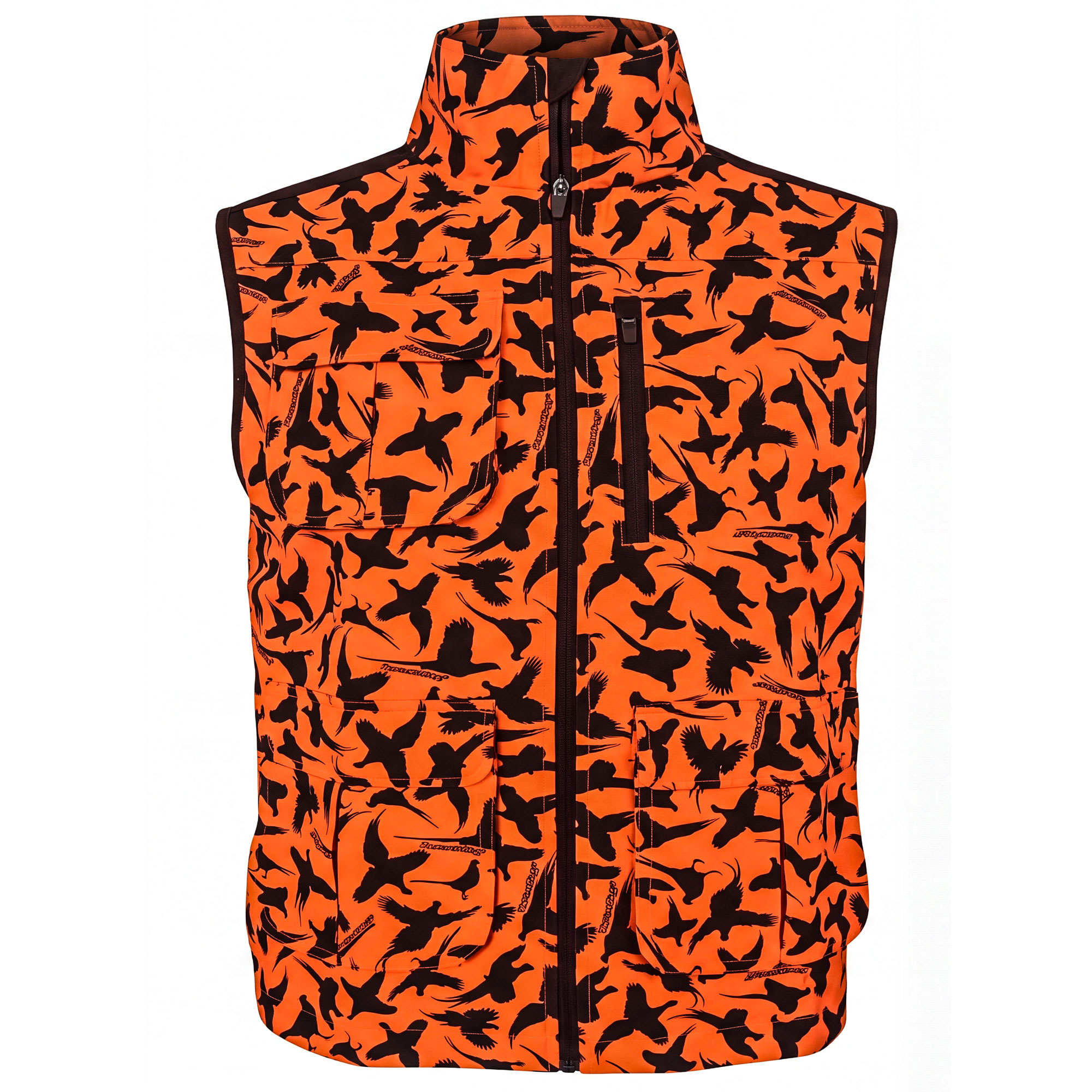 Vorderansicht der Herren Jagdweste "Hunt" in Cameo-Orange-Black