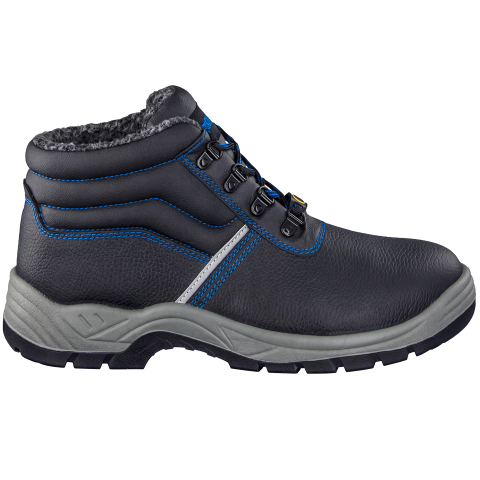 Herren Arbeitsschuh "Work", Glattleder, Warmfutter, Schwarz-Blau, S3