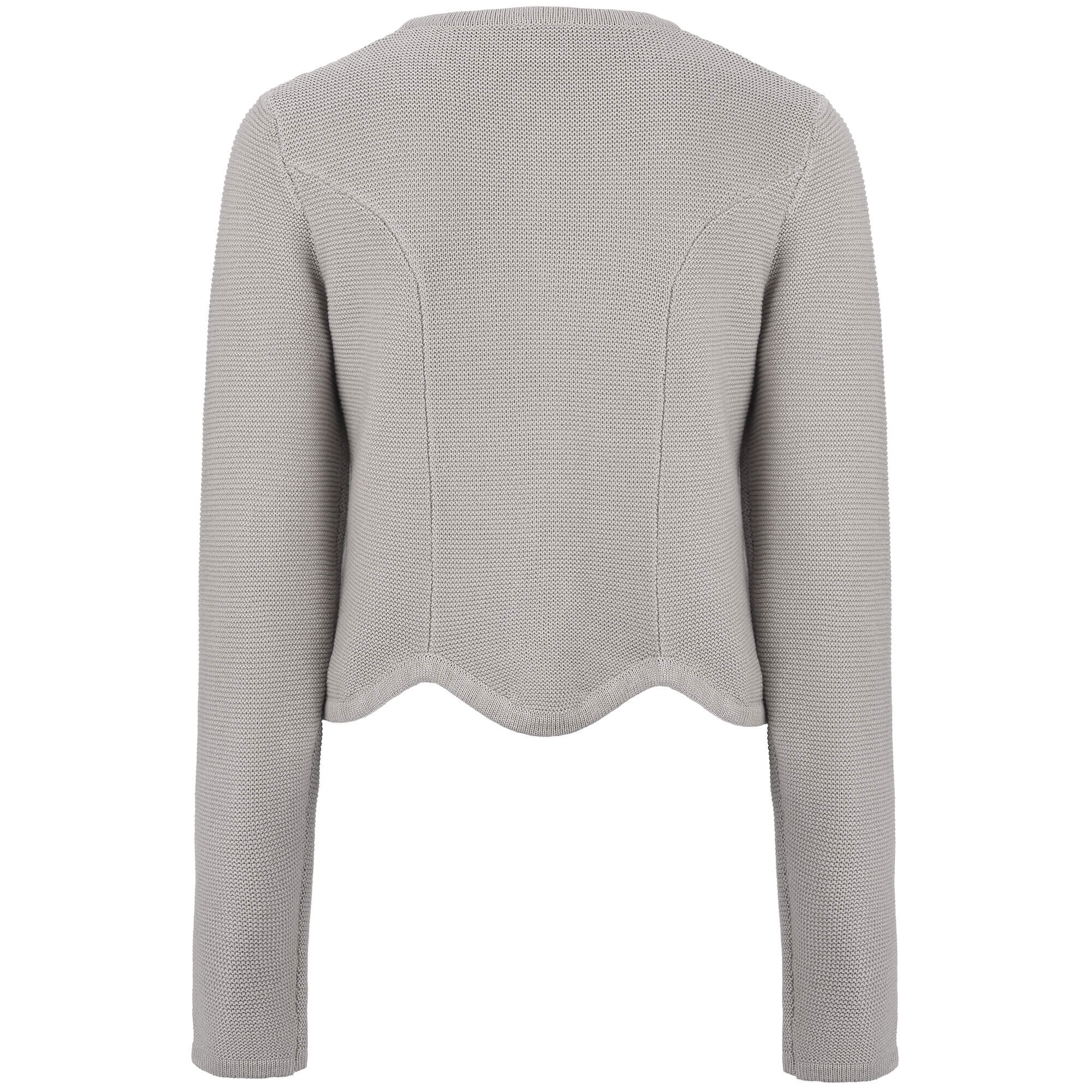 Rückansicht der Damen Strickjacke "Achensee", in der Farbe Hellgrau