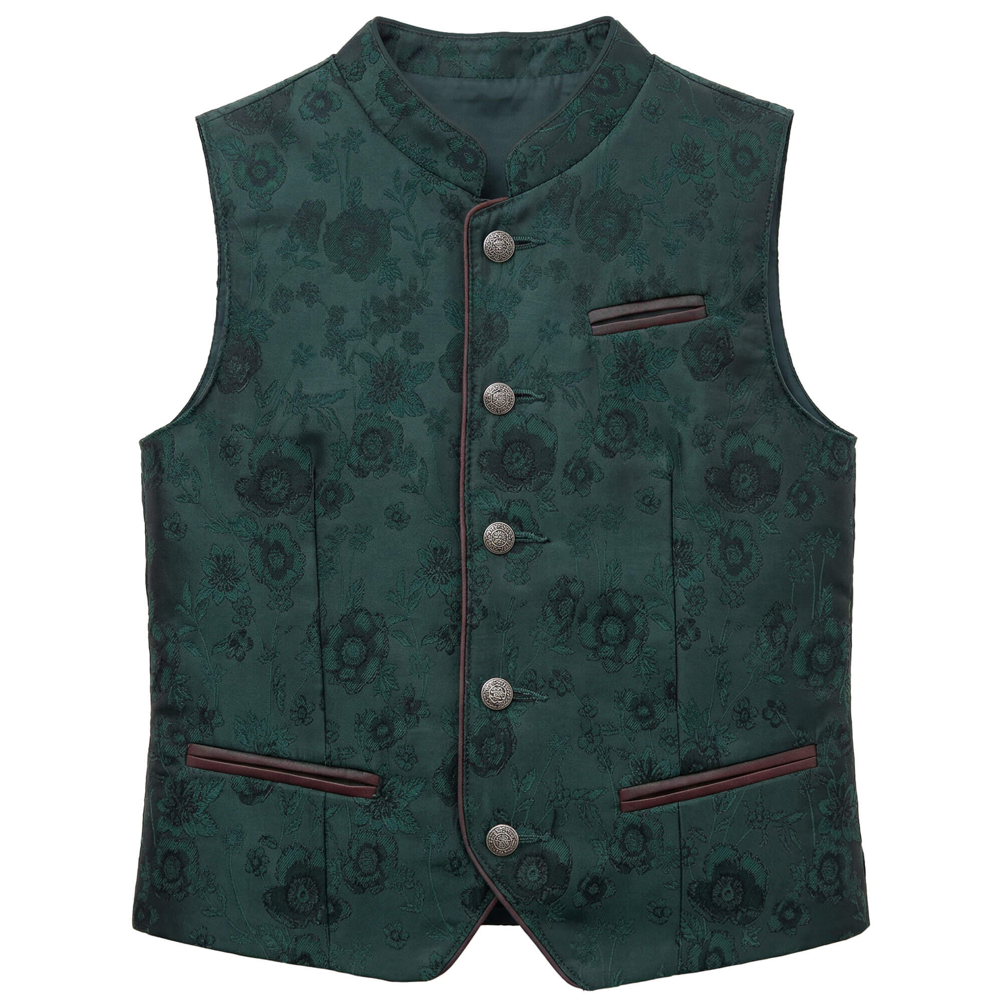 Vorderansicht des Kinder Gilets "Luigi" in der Farbe Dunkelgrün