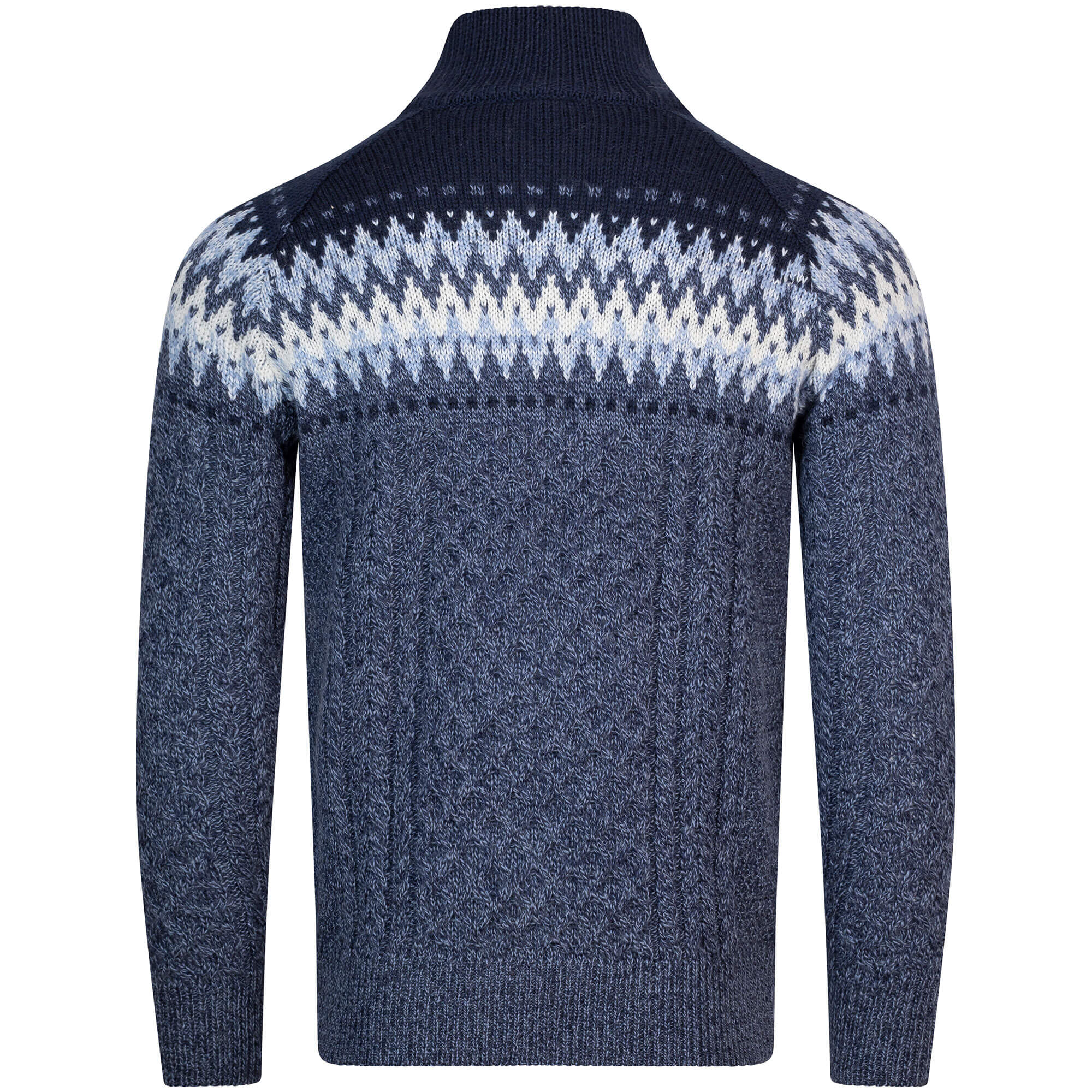 Rückansicht des Norweger Herren Pullovers "Otto", in der Farbe Blau