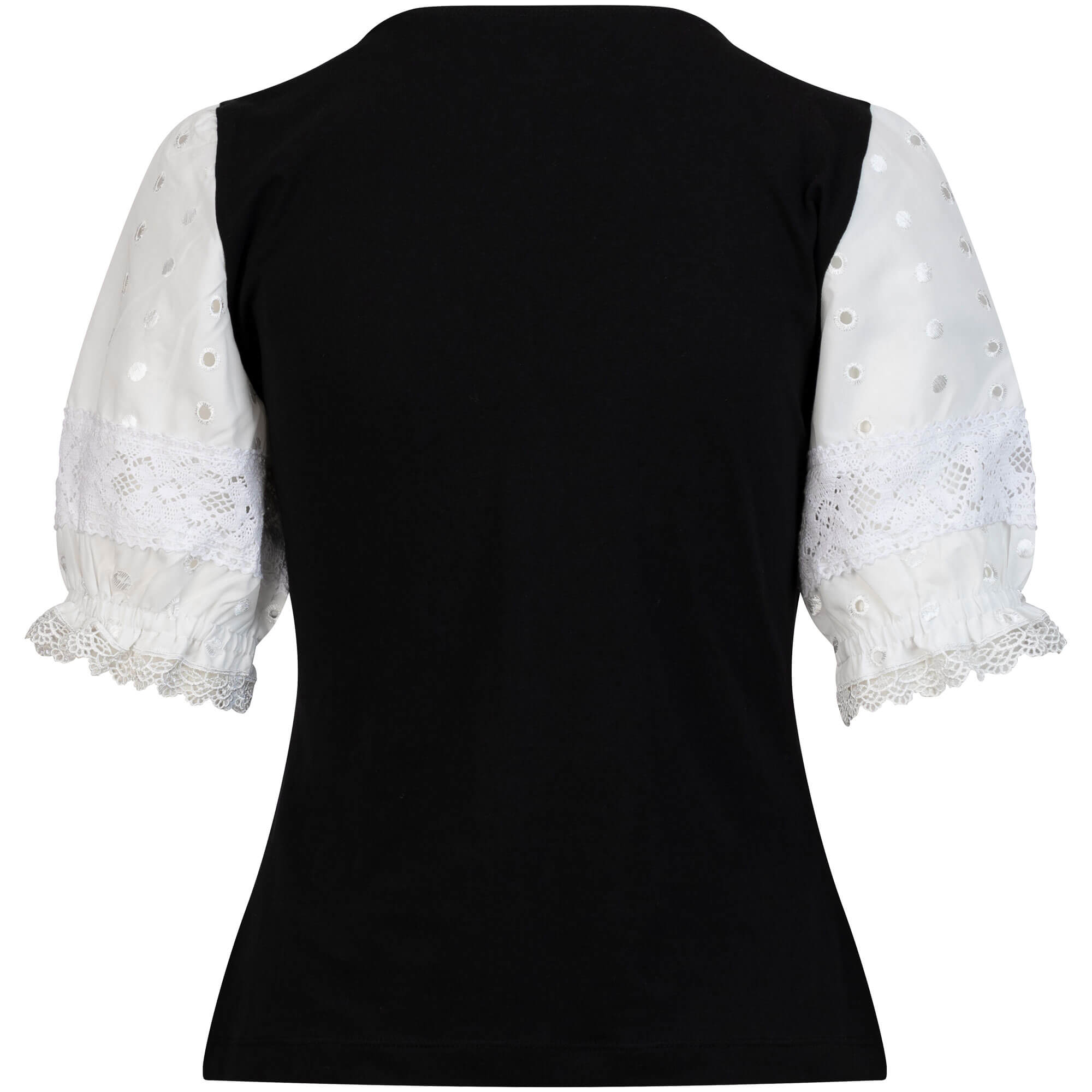 Rückansicht des Damen Landhausshirt "Ursula", in der Farbe Beige, Schwarz, Weiß