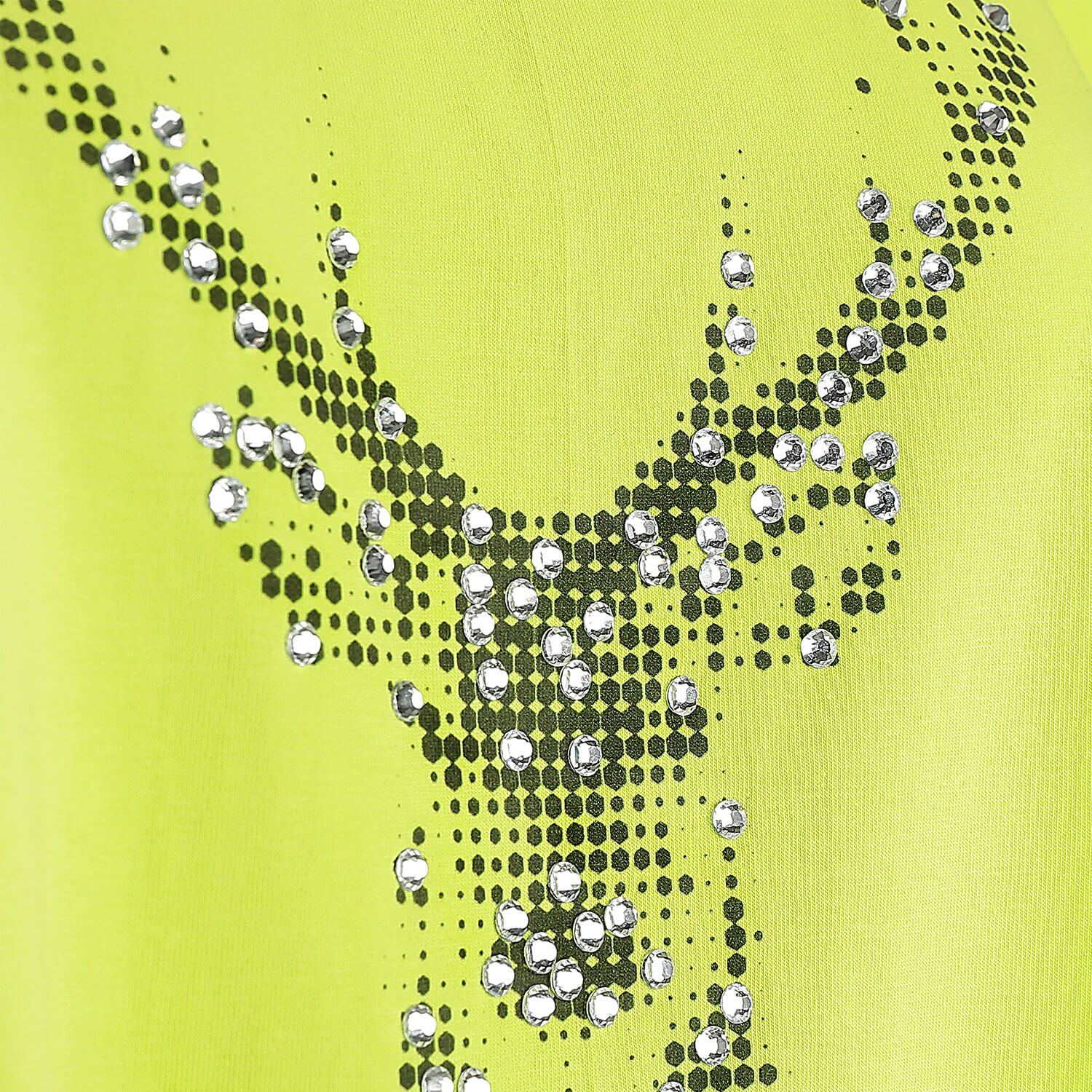 Vorderansicht des Damen T-Shirts "Ella", in Hellgrün, Detail Hirsch seitlich