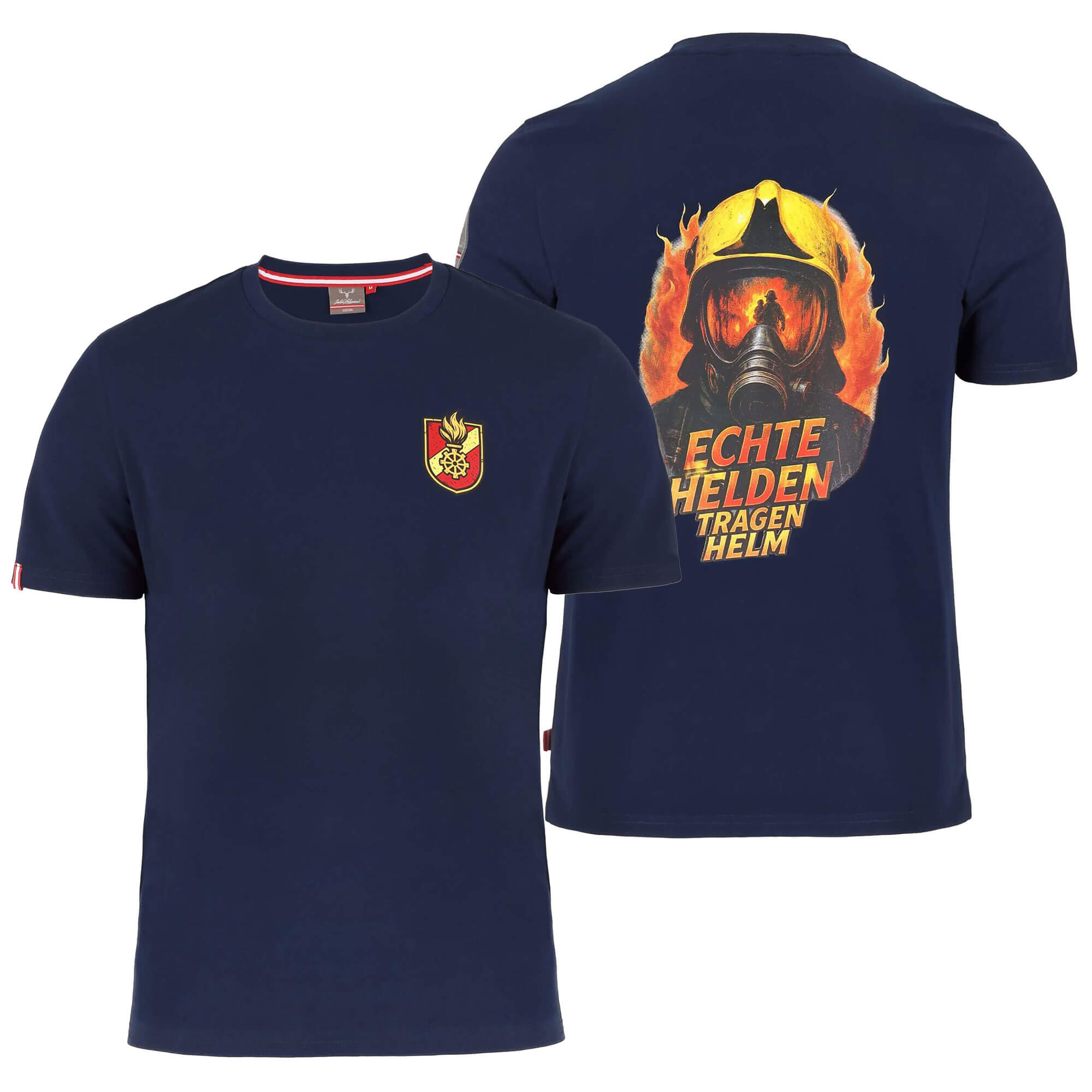 Herren T-Shirt Feuerwehr "Echte Helden", Navy