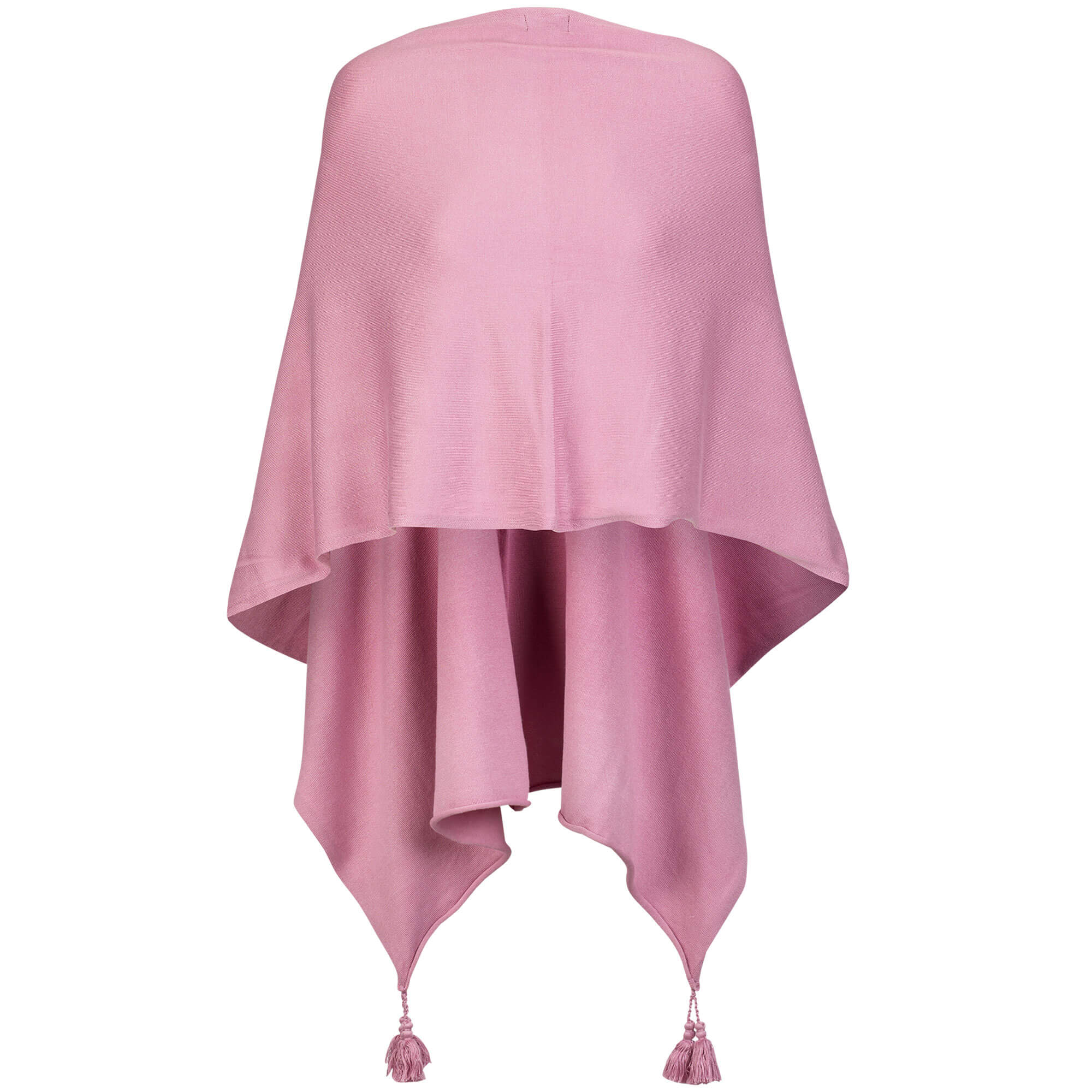 Hinteransicht des Damen Poncho in der Farbe Rosa