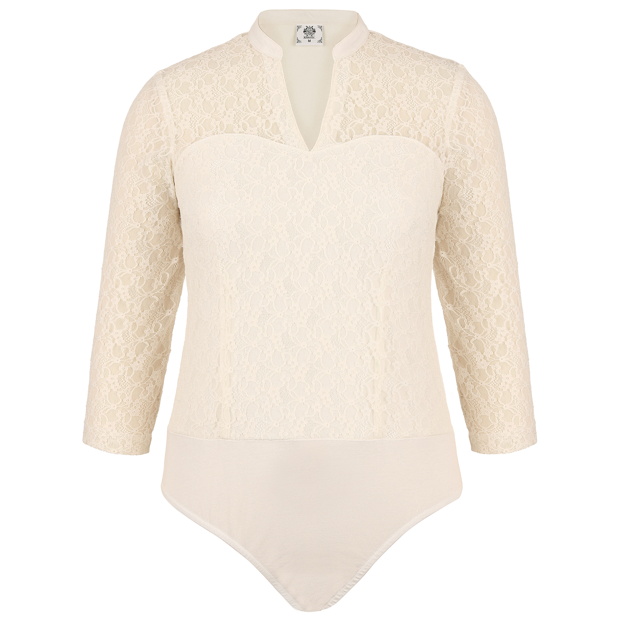 Vorderansicht des Damen Langarm Bodys "Luisa" in der Farbe Skin