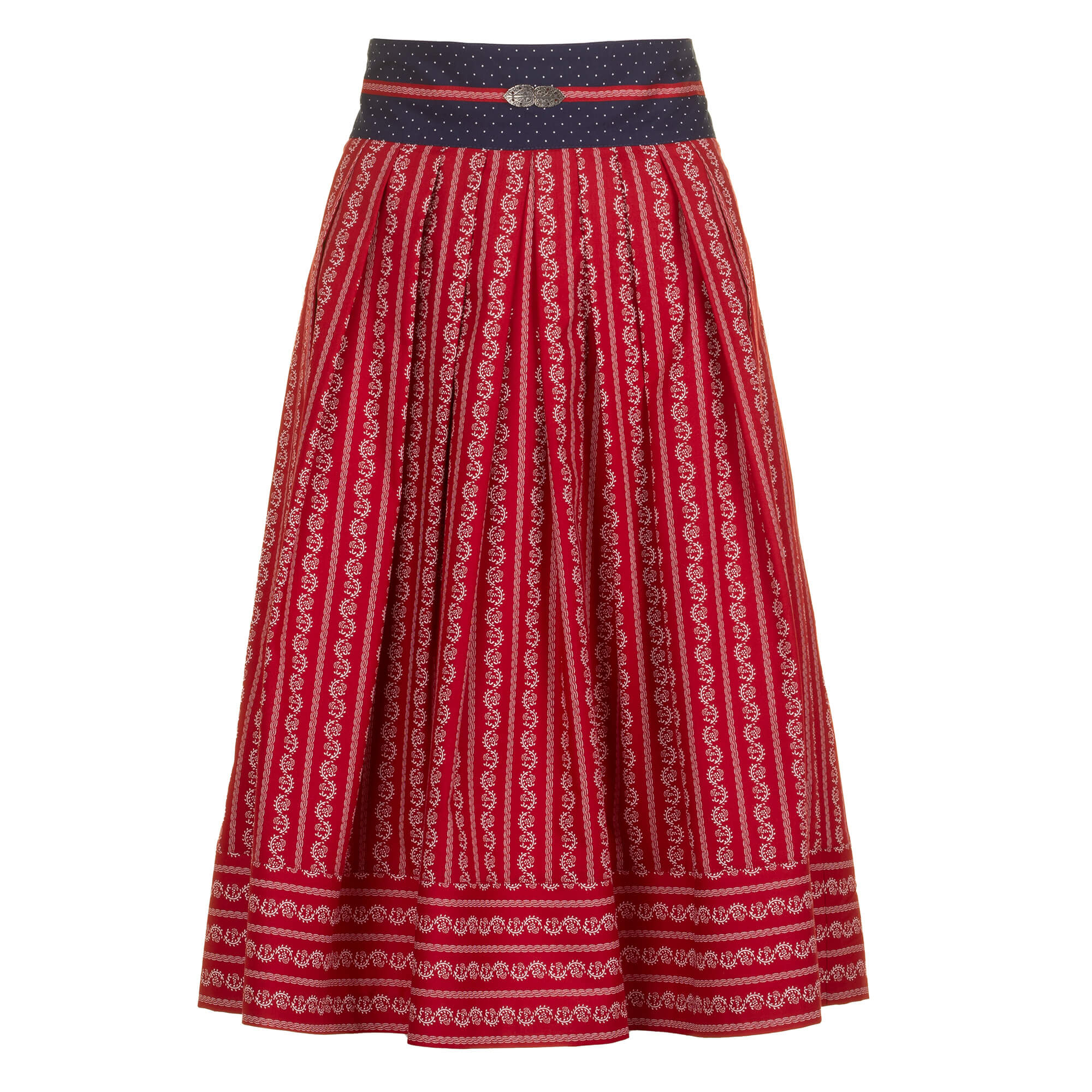 Vorderansicht des Damen Rock "Kärnten" in der Farbe Blau-Rot