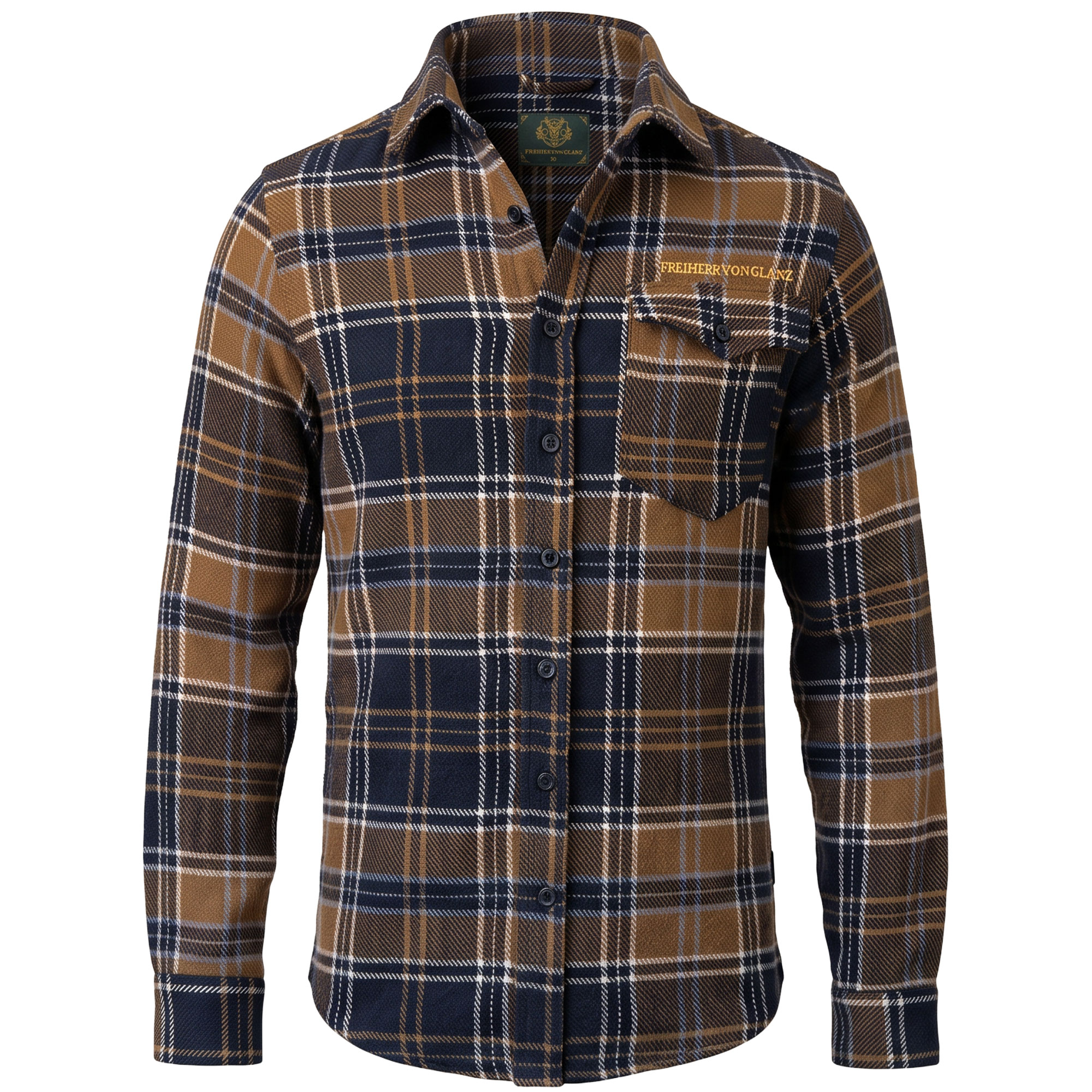 Herren Jagd Flanellhemd "Hunt", Ocker-Blau