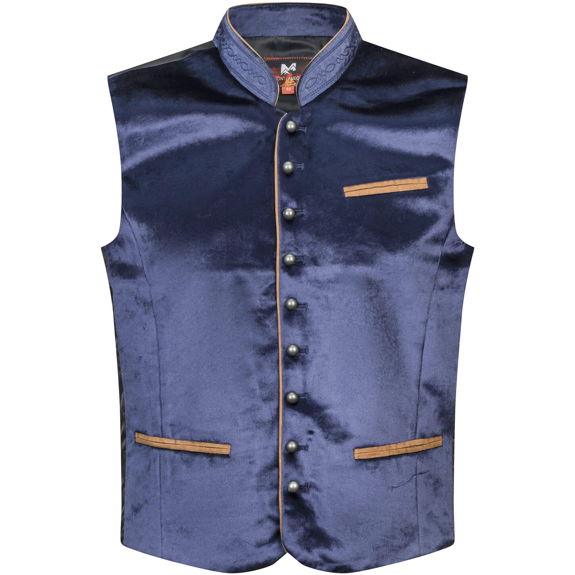 Herren Samtgilet, Blau