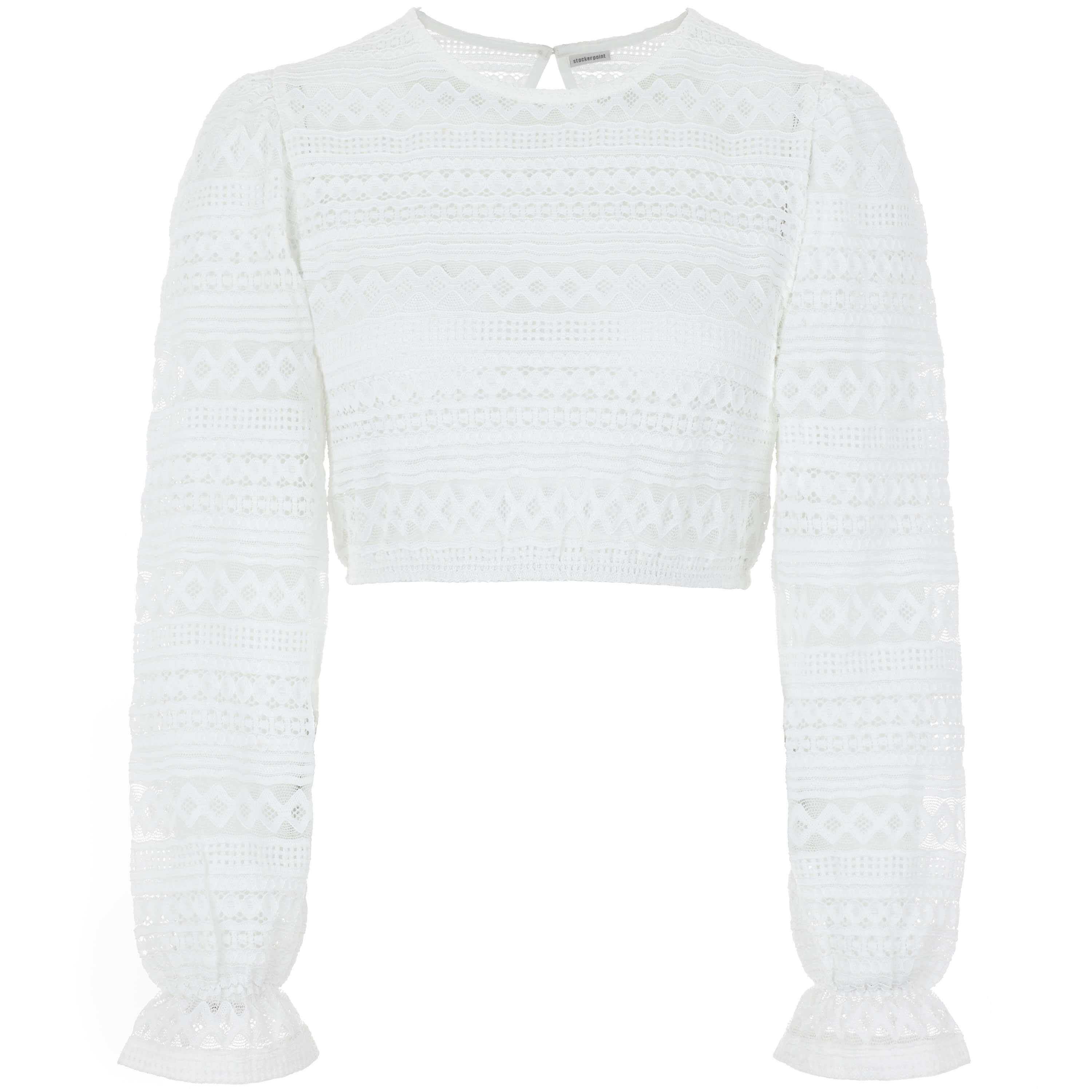 Vorderansicht der Damen Dirndlbluse "Kalinka" in der Farbe Weiß