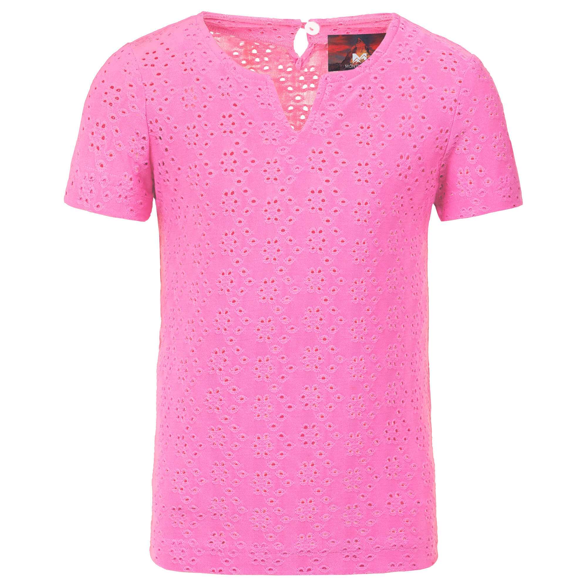 Vorderansicht des Kurzarmshirts "Lilly" in der Farbe Rosa