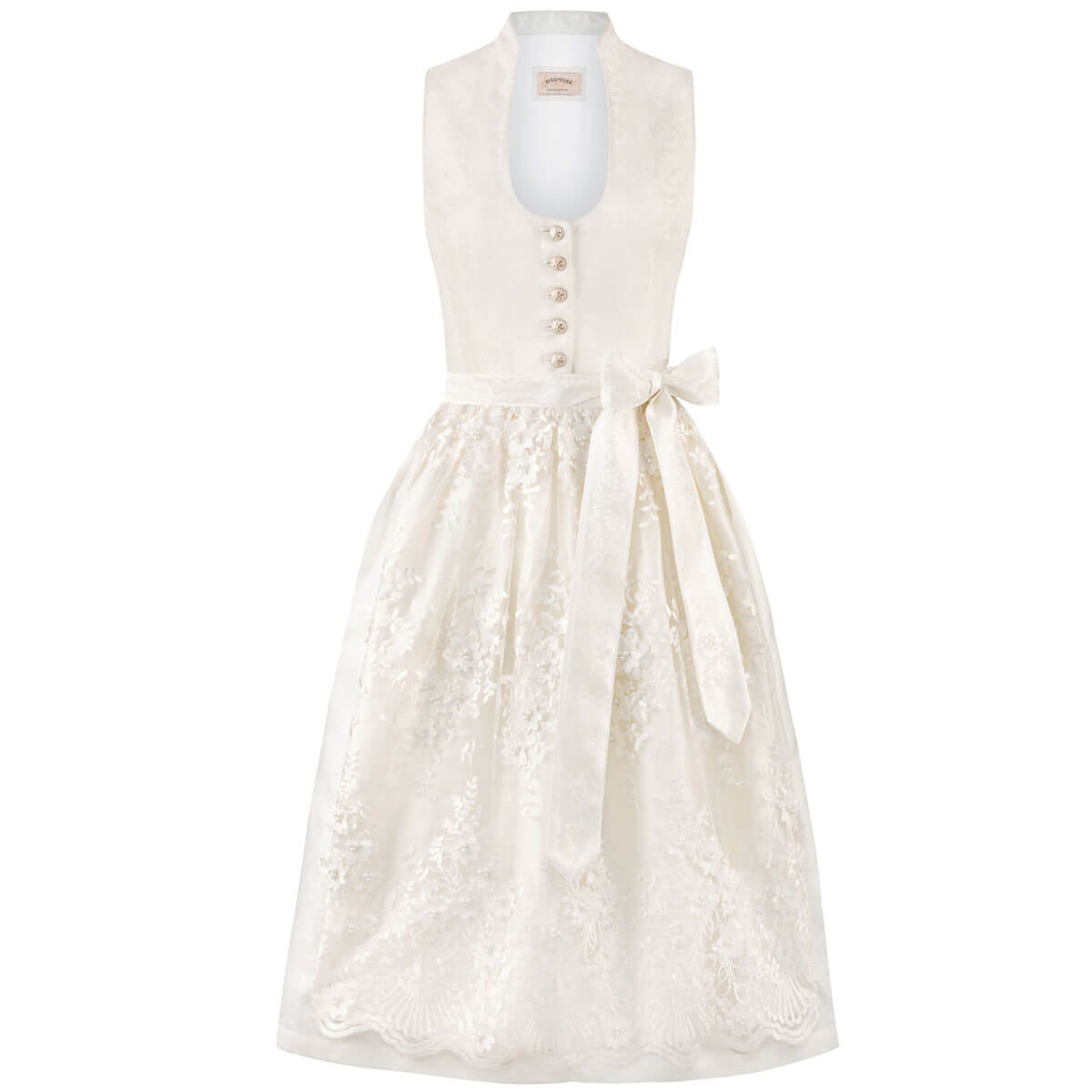 Vorderansicht des Damen Festagsdirndls "Danice", in Creme