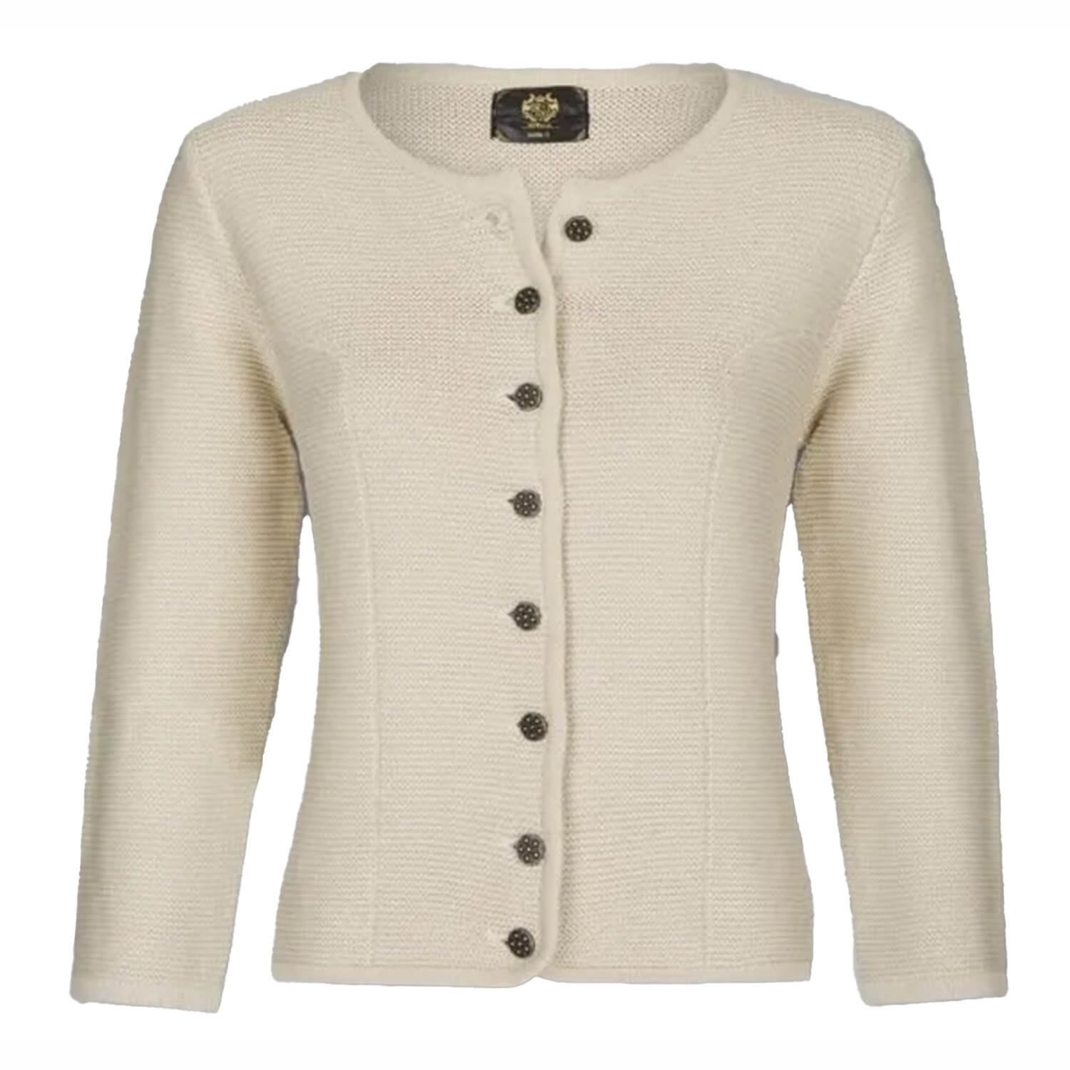 Vorderansicht der Damen Strickjacke "Achensee", in der Farbe Creme