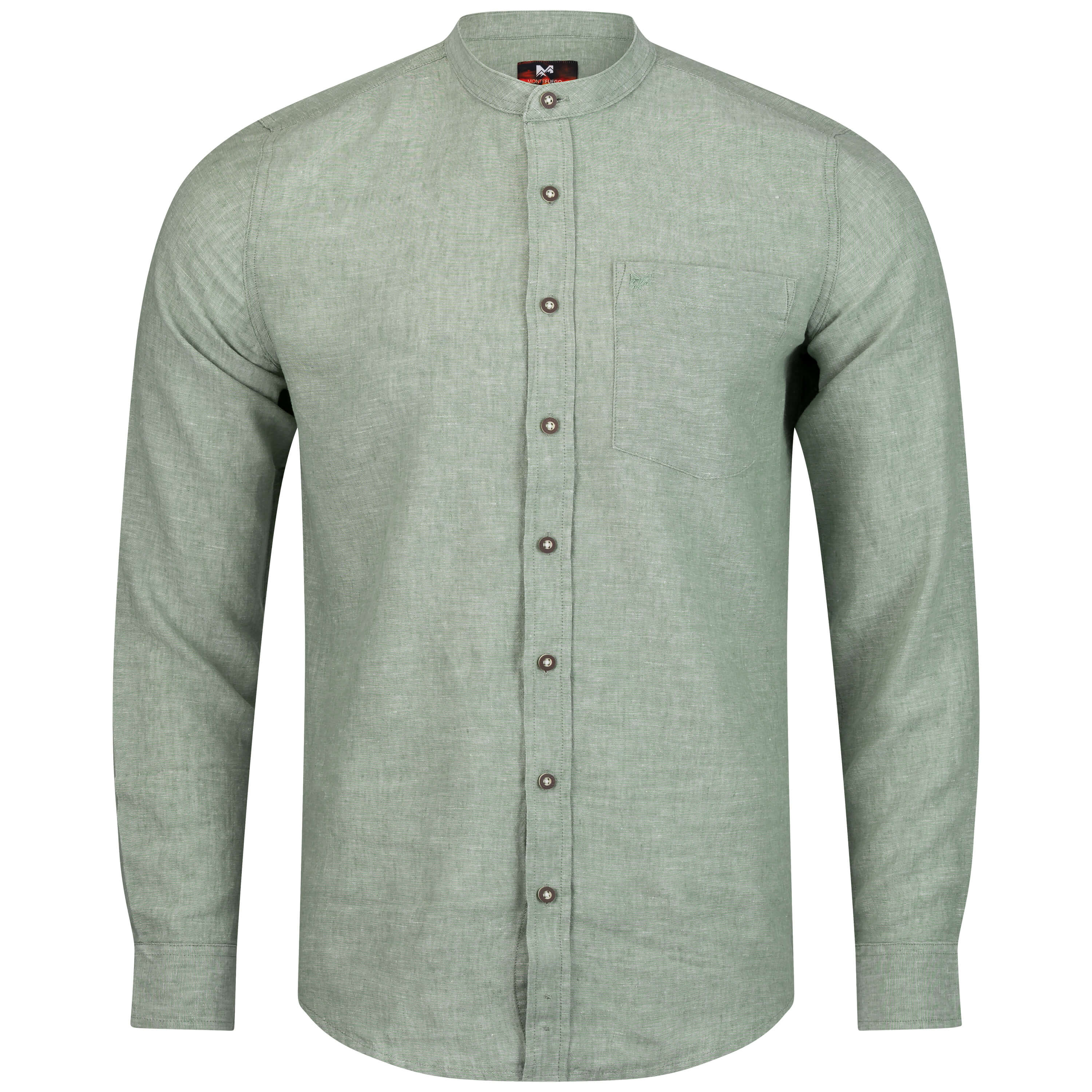 Herren Hemd "Michael" Langarm, Stehkragen, Salbei