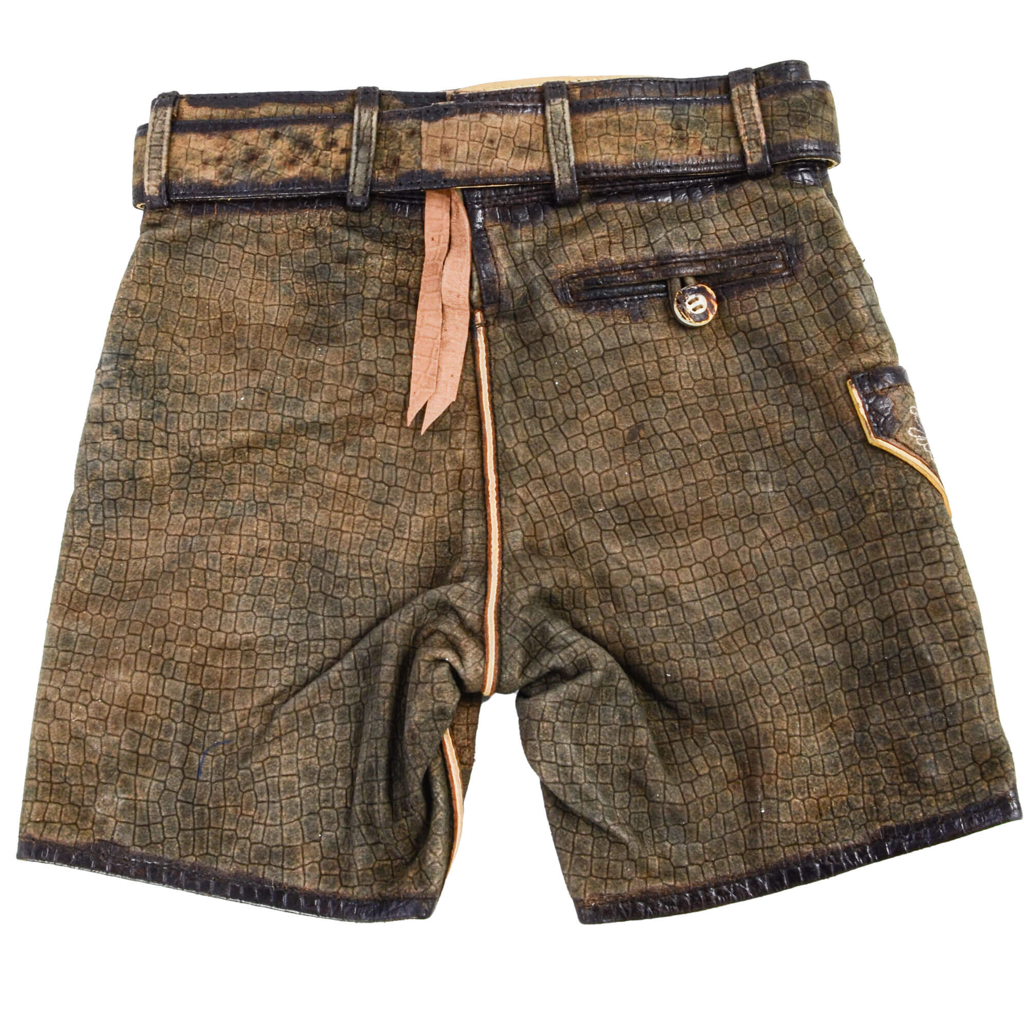 Hinteransicht der Kinder Lederhose "Ben New", in der Farbe Dunkelbraun