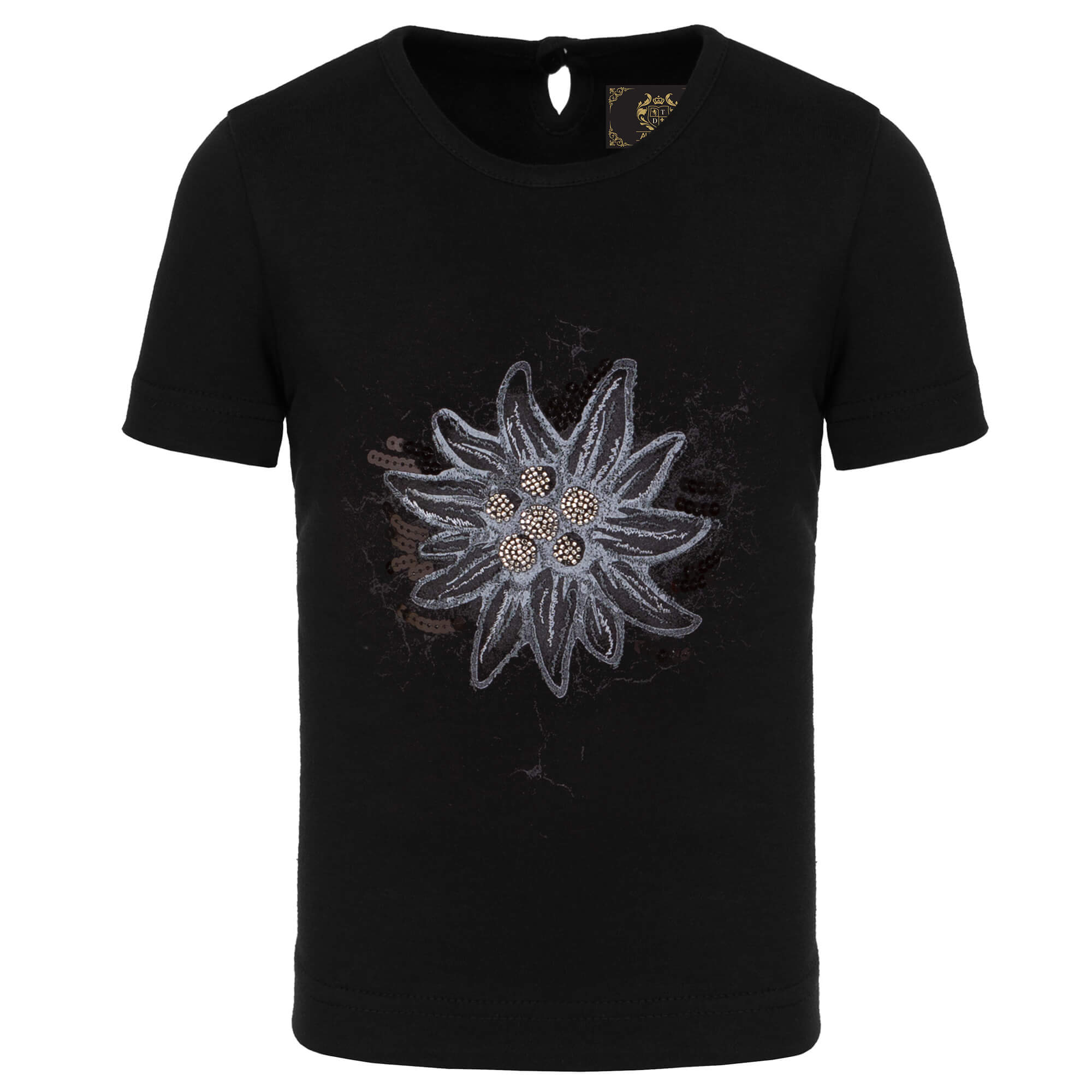 Kinder T-Shirt "Edelweiss", Schwarz 