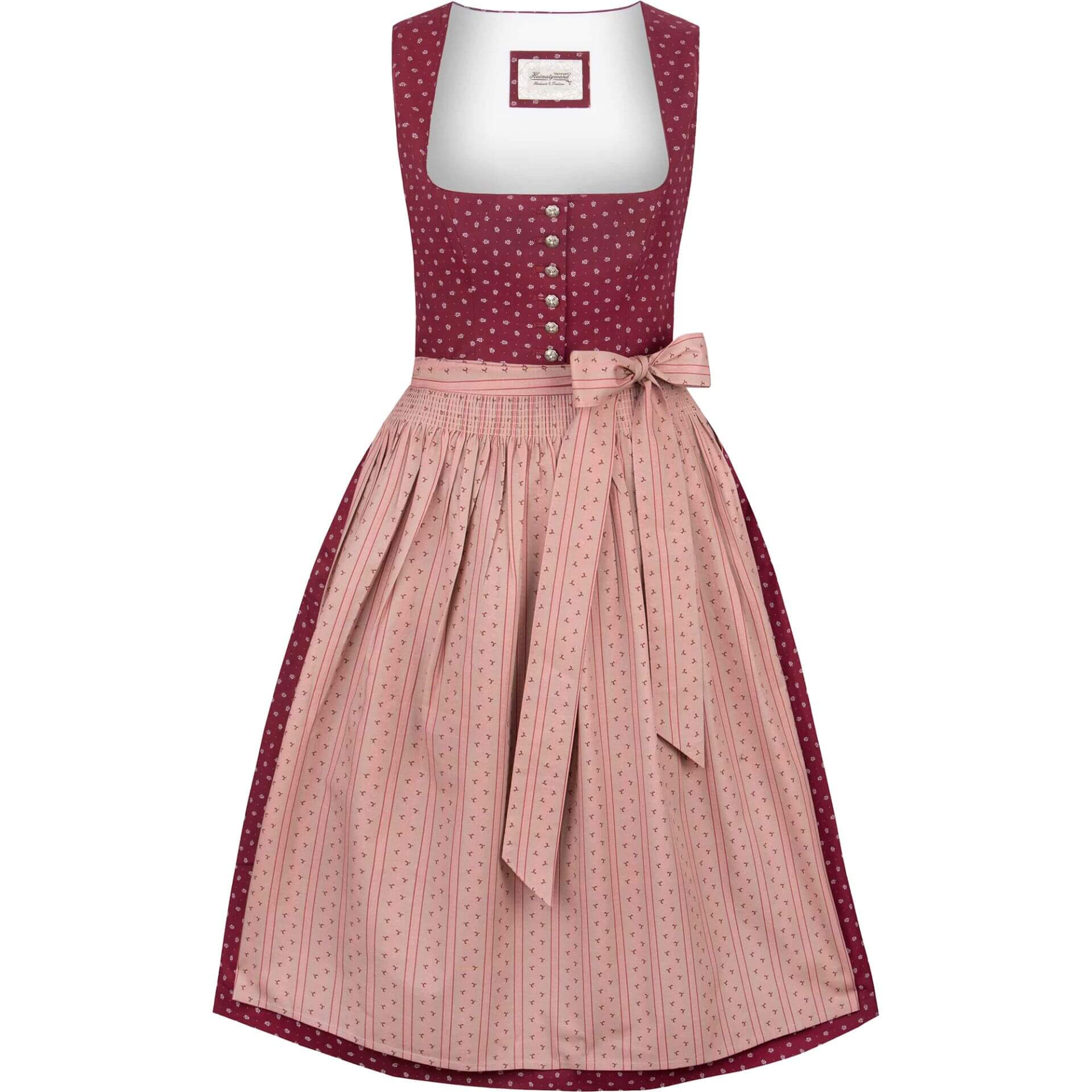 Dirndl Damen Lang - Komplettset Mit Bluse & Schürze In Blau-Grau Für Oktoberfest & Feste
